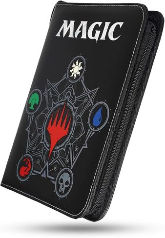 Leatherette 4 Pocket Trading Card Binder Album Holder Pages Folder Protector for Magic Trading Cards TCG - Toploading 3 Ring Zip MTG Card Binder Album 400 in Kuwait