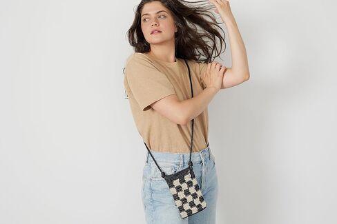 The Sak Josie Mini Crossbody in Crochet with Adjustable Strap, Natural Strawberries in Saudi Arabia