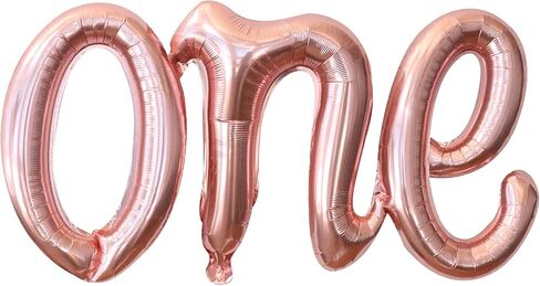 KatchOn, Rose Gold One Balloon for First Birthday - 20 Inch | Script One Rose Gold Balloon for One Sweet Peach Birthday Decorations | Rose Gold Number One Balloon for 1st Birthday Decorations Girl in Saudi Arabia