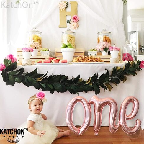 KatchOn, Rose Gold One Balloon for First Birthday - 20 Inch | Script One Rose Gold Balloon for One Sweet Peach Birthday Decorations | Rose Gold Number One Balloon for 1st Birthday Decorations Girl in Saudi Arabia