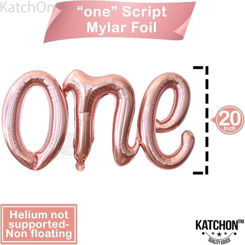 KatchOn, Rose Gold One Balloon for First Birthday - 20 Inch | Script One Rose Gold Balloon for One Sweet Peach Birthday Decorations | Rose Gold Number One Balloon for 1st Birthday Decorations Girl in Saudi Arabia