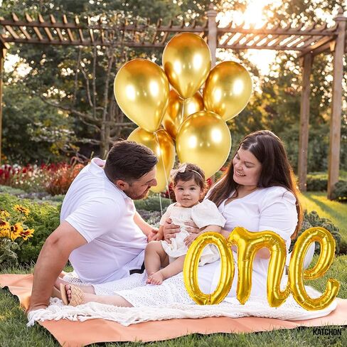 KatchOn, Rose Gold One Balloon for First Birthday - 20 Inch | Script One Rose Gold Balloon for One Sweet Peach Birthday Decorations | Rose Gold Number One Balloon for 1st Birthday Decorations Girl in Saudi Arabia