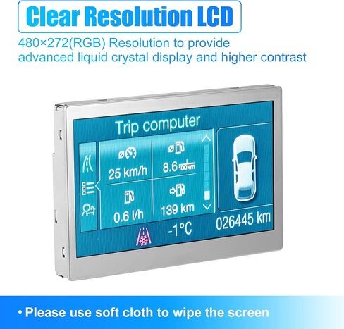 X AUTOHAUX LCD Display Color Screen LQ042T5DZ11 4.2" for 150MPH Speedometer Instrument for Ford Escape 2014-2016 for Ford Focus 2013-2016 50 Pins CMOS Clear Resolution LCD Module Anti Scratch in Saudi Arabia