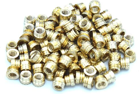 [ منتجات J&J ] إدراج نحاسي IUB-632، 6-32 مدبب، ملولب، 5.6 مم OD، طول 3.8 مم، إدراجات تثبيت الحرارة، 100 قطعة in Kuwait