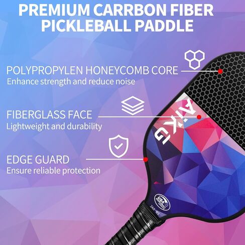 Pickleball Paddles Set of 2, Fiberglass Pickleball Paddles with 4 Pickleball Balls, 1 Carry Bag Lightweight Pickle Ball Rackets in Saudi Arabia