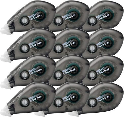 Double Sided Adhesive Glue Runner, Dot Tape Runner Roller, Permanent Adhesive Dispenser, Dots Roller Applicator,0.31-Inch by 315-Inch (12 Pack,Black) in Saudi Arabia