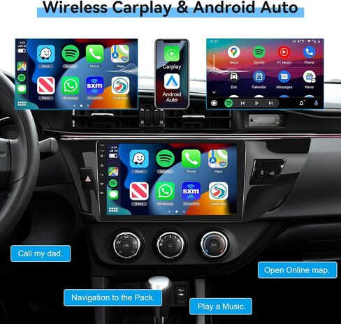 ستيريو سيارة Android 13 لسيارة Toyota Corolla/Toyota Levin 2014-2017 مع Carplay اللاسلكي Android Auto، راديو سيارة بشاشة تعمل باللمس 10.1 بوصة، GPS/WiFi/Bluetooth/FM/HiFi Audio/SWC/كاميرا احتياطية in Saudi Arabia