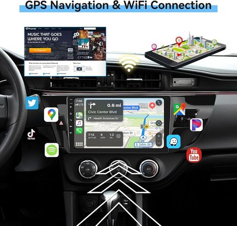 ستيريو سيارة Android 13 لسيارة Toyota Corolla/Toyota Levin 2014-2017 مع Carplay اللاسلكي Android Auto، راديو سيارة بشاشة تعمل باللمس 10.1 بوصة، GPS/WiFi/Bluetooth/FM/HiFi Audio/SWC/كاميرا احتياطية in Saudi Arabia