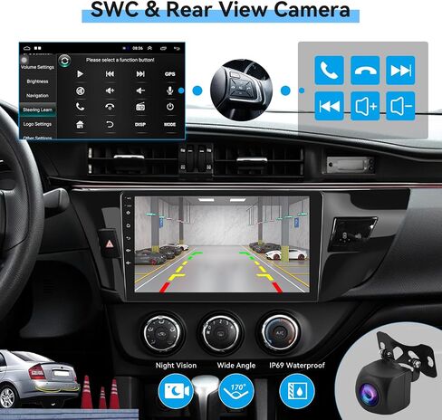 ستيريو سيارة Android 13 لسيارة Toyota Corolla/Toyota Levin 2014-2017 مع Carplay اللاسلكي Android Auto، راديو سيارة بشاشة تعمل باللمس 10.1 بوصة، GPS/WiFi/Bluetooth/FM/HiFi Audio/SWC/كاميرا احتياطية in Saudi Arabia