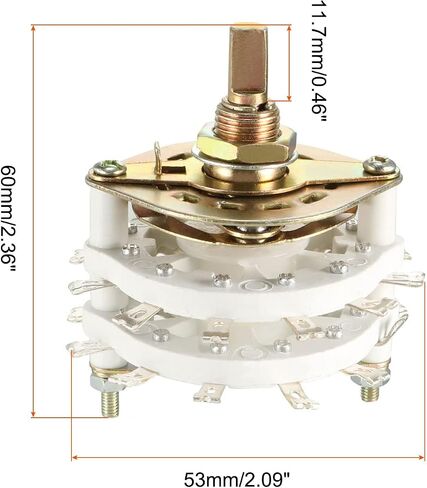 Band Selector Rotary Switch 4P5T 4 Pole 5 Position, 2 Deck [for Radio, TV, Industrial Machine Control Unit] - 1 Pcs in Saudi Arabia