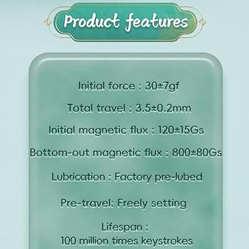 GATERON Magnetic Jade Switches for Magnetic Mechanical Keyboards,Linear 30gf/electromagnetic Trigger/Adjustable Key Range Pre-lubed HiFi Sound Switches (Magnetic Jade,10Pcs) in Saudi Arabia
