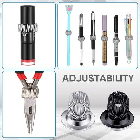 12 Pieces Pen Holder Clips Self Adhesive Pen Pencil Holder Pen Clip Holder Manganese Steel Pen Holder with Adjustable Spring Loop Marker Holder for Home Office Whiteboard Kitchen Car in Saudi Arabia