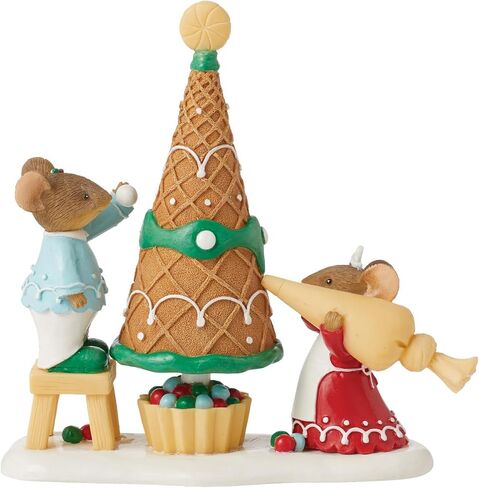 Enesco Tails with Heart Christmas Decorating The Waffle Cone Miniature Figurine, 1.77 Inch, Multicolor in Saudi Arabia