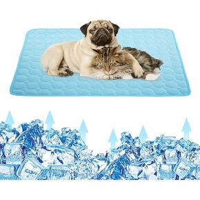 Dog Cooling Mat Dog Self Cooling Pad, Ice Silk Machine Washable Summer Cooling Mat for Dogs Cats, Kennels, Crates and Beds