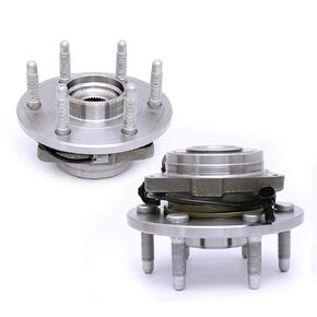 FKG 515096 Front Wheel Bearing Hub Assembly (4WD Only) for Cadillac Escalade ESV EXT, Chevy Avalanche Silverado Suburban Tahoe, GMC Sierra Yukon XL 1500, 6 Lugs W/ABS Set of 2