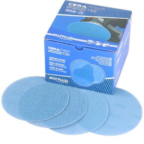 50 PCS Mesh Disc 6 inch Sanding Discs 240 grit Ceramic Abrasive Sandpaper Hook and Loop Orbital Sander Pads for Coating Removal,Body Repair, Auto Sanding