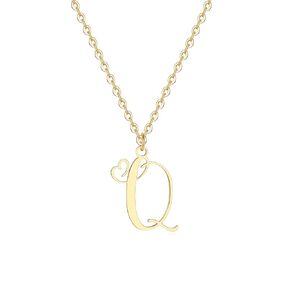 Initial Necklace For Women Girls 14K Gold Plated Heart Letter Pendant Monogram Pendant Dainty Everyday Jewelry Cute Letter Name Choker Personalized Letter Necklaces Gifts for Women-Letter A