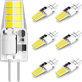 G4 LED Bulb JC Type Bi-Pin Base Light Bulbs 1.5W AC/DC 12V 6000K Daylight White 10W T3 Halogen Bulb Replacement for Under Cabinet Puck Light, Chandelier, RV, Landscape Lighting (12 Pack)