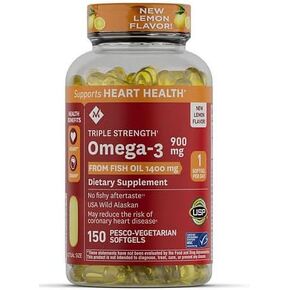 أوميغا 3 - كبسولات هلامية من زيت السمك ذات القوة الثلاثية، 150 قيراط. in Kuwait