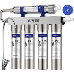 0.01μm Ultra Filtration Mineral Water Purifier Under Sink Water Filter NSF/ANSI 42 Certified Remove 99.99% of Contąminants、Pb Hg Cd、Cadmium、Chlorine、Odor、Bad,Water Filter System（5-stage）