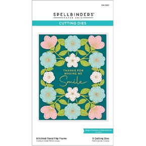 Spellbinders S4-1267 Stitched Floral Flip Frame Etched Dies from The Stylish Ovals Collection