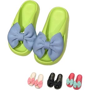 Bow Slippers Cute Flip Flops Summer Beach Ultra Cushion Thick Sole Large Bow Kawaii Preppy Platform Cloud Slides Indoor Outdoor for Women