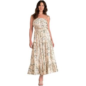 ELAN Women's Tie Strap Ruffled Maxi Dress