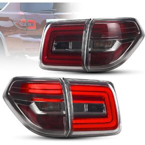 VLAND LED Red & Smoked Tail Lights Compatible For 2017-2020 Armada & 2012-2019 Patrol Y62, Driver side & Passenger side (Not fit Models w/LED taillight, Halogen Models Only)