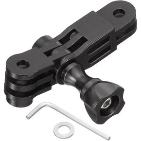 PATIKIL Aluminum Alloy Adjust Arm Straight Joints Mount, 3-Way Adjustable Extension Arm Mount 90 Degree Adapter Mount for Action Camera, Black