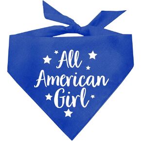 All American Girl Dog Bandana (Royal, XS 252)