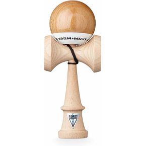KROM - Kendama Toy POP Black - High Wood Quality - Extra Strong - for Beginner and Pro - Gift Pack : Extra String + Stickers