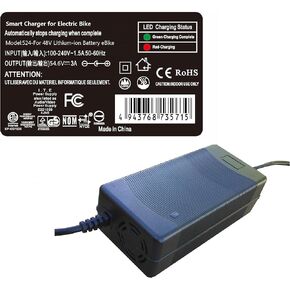 3 Amps Smart Charger Compatible with Aventon Pace 500.2 and 500.3 Electric Bike (Pace 500 2 and Pace 500 3)