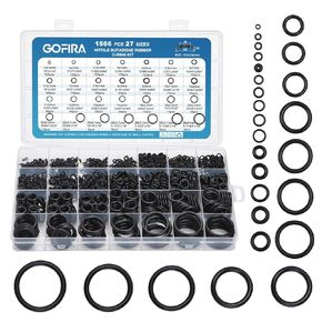 1566Pcs of 27 Varieties of O-Ring Seal Kit in Nitrile Rubber Material for Automotive, Plumbing, Air & Water Fitting Seal Leak Repair