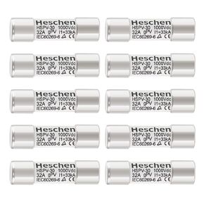 Solar DC1000V PV Fuse, Photovoltaic Fuses, gPV Type Fuse Link, HSPV-30, 10 * 38mm, 32A 1000VDC, I1 33kA, for Solar PV System Protection, 10PCS