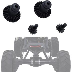 2Pair Harden Steel Axle Bevel Gears for 1/24 FMS FCX24 Power Wagon MAX Smasher RC Car Upgrade Parts (Black)