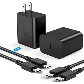 شاحن USB C، شاحن حائط فائق السرعة 45 وات لهاتف Samsung Galaxy S23 S22 Ultra/S22+/S22/Note 10/Note 10+/Note 20/S20/S21، شاحن USB C 45 وات مع كابل شحن سريع من النوع C بطول 6 أقدام (2- علية)