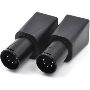 (2 Pack DMX to RJ45 5-Pin XLR Connector DMX to Ethernet Male Adapter Plug, Black Adapters