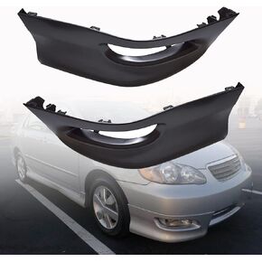 Matte Black Front Left Right Bumper Lips Set Wrap Angle S Factory Style Replacement for 2005-2008 Corolla