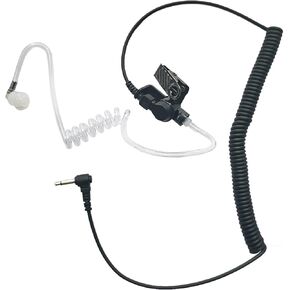 3.5mm Listen Only Earpiece 1 Pin Two-Way Radios Receiver Walkie Talkie Headset with Clear Acoustic Tube Earbud Single Side for Speaker Mic Jacks Audio Kit for Police Security Law Enforcement