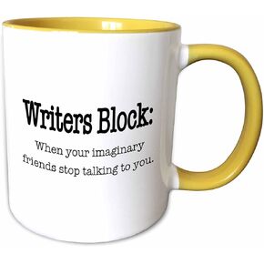 3dRose Writers Block When Your Imaginary Friends Stop Talking to You Mug, 11 oz, Black in Saudi Arabia