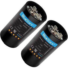 2 Packs 124-149 uf/MFD 220-250VAC Round Run Start Capacitor Replacement Part by BlueStars - Exact Fit for AC Motor Run or Fan Start and Cool or Heat Pump Air Conditioner