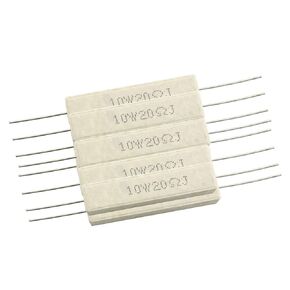 Tegg Wirewound Cement Resistor 10PCS 10W 20 Ohm Ceramic Cement Power Resistor