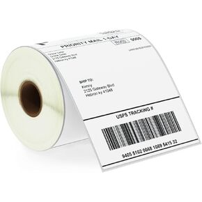BETCKEY - 4" x 6" (102 mm x 152 mm) Shipping Labels Compatible with Zebra & Rollo Label Printer(not for dymo 4XL), Premium Adhesive & Perforated [10 Rolls, 2500 Labels]