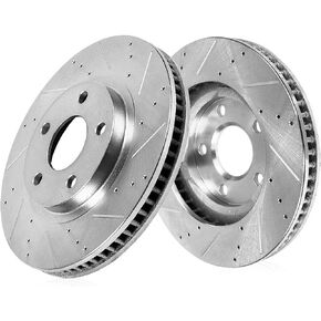 Callahan Front Brakes For GL320 GL450 GL550 ML320 ML350 ML500 ML550 R320 R350 Drilled and Slotted Brake Rotors