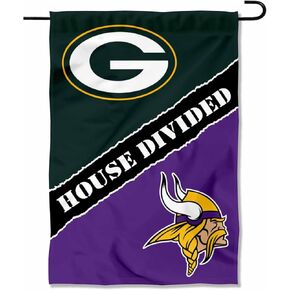House Divided Packers and Vikings Double Sided Garden Flag