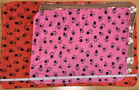 Pet Blanket Fleece for Cat & Dog Sleep Mat Bed Cover with Paw Print,Soft Warm Blanket for Hamster Puppy and Other Animals (3Pcs Red+Pink+Brown) in Saudi Arabia