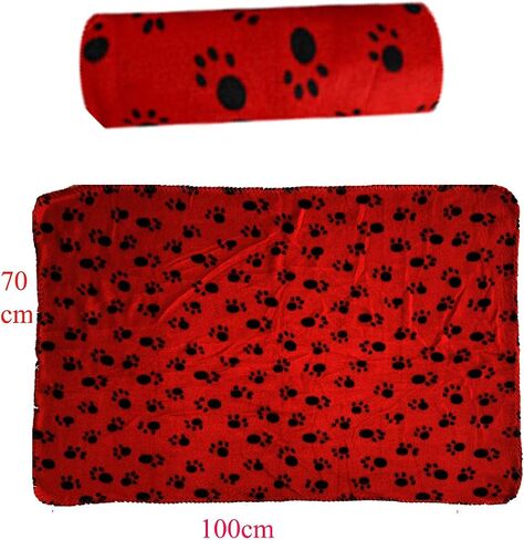 Pet Blanket Fleece for Cat & Dog Sleep Mat Bed Cover with Paw Print,Soft Warm Blanket for Hamster Puppy and Other Animals (3Pcs Red+Pink+Brown) in Saudi Arabia