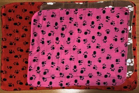 Pet Blanket Fleece for Cat & Dog Sleep Mat Bed Cover with Paw Print,Soft Warm Blanket for Hamster Puppy and Other Animals (3Pcs Red+Pink+Brown) in Saudi Arabia