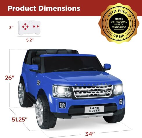 Best Choice Products 12V 3.7 MPH 2-Seater Licensed Land Rover Ride On Car Toy w/Parent Remote Control, MP3 Player - Black in Kuwait