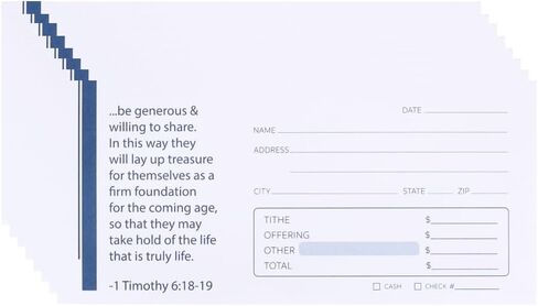 Church Offering Envelopes - Cash Envelopes For Tithes And Offering - Offering Envelope - Pack of 100 - Swanson Christian Products (1 TIMOTHY 6:18-19, 100, Pack) in Saudi Arabia